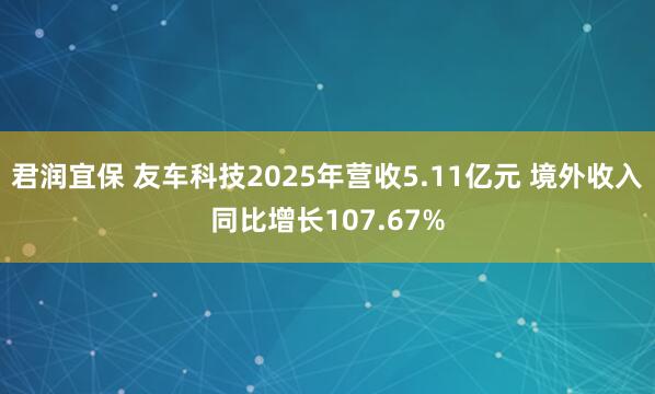 君润宜保 友车科技2025年营收5.11亿元 境外收入同比增长107.67%